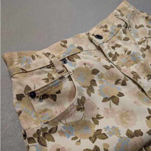 VTG Skoozi Denim Skirt Womens 6 Floral 90s Western Cowgirl Y2K Retro Preppy boho - Picture 3 of 12